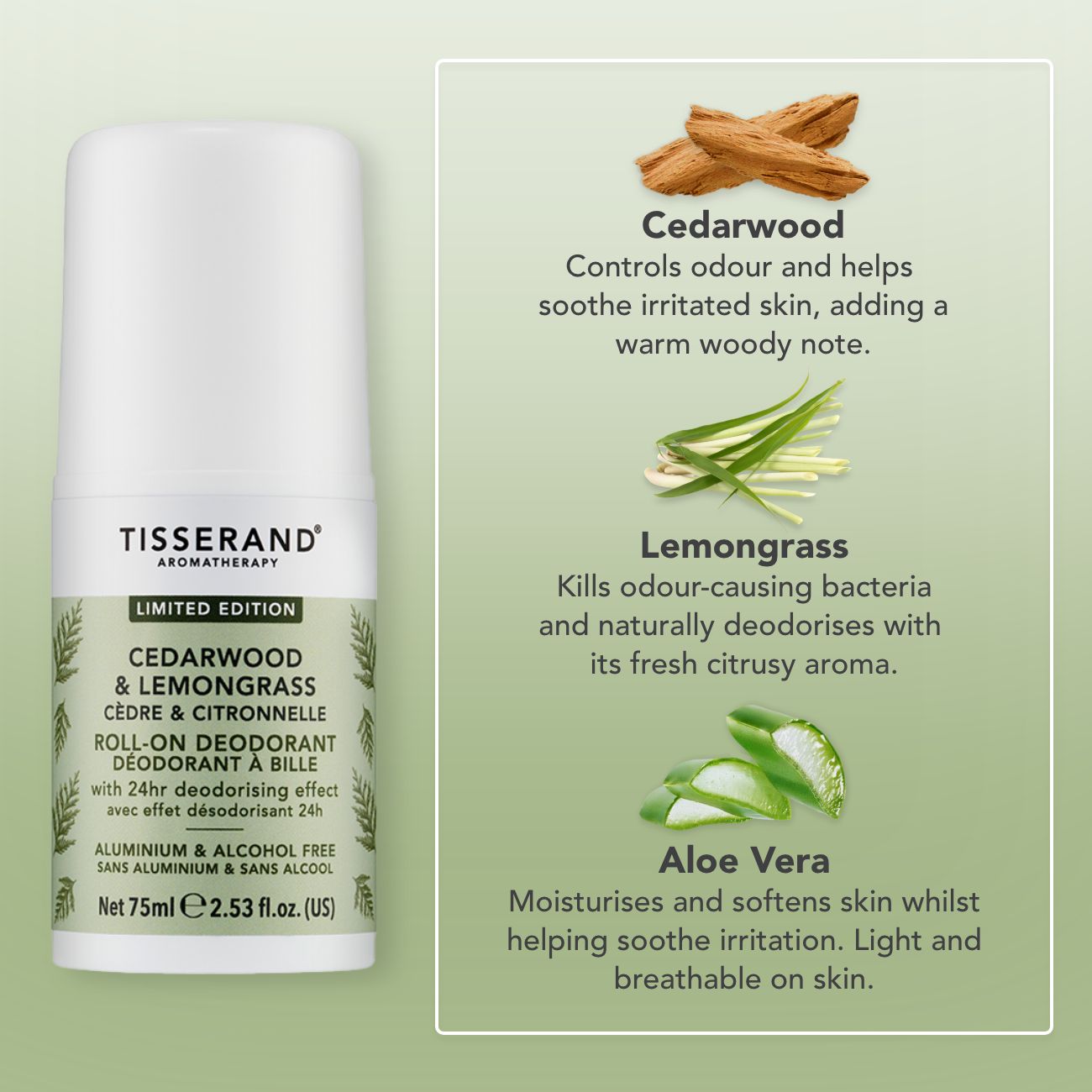 Cedarwood & Lemongrass Roll-On Deodorant