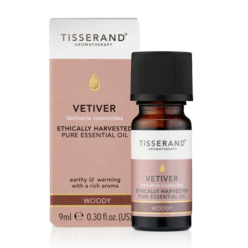 Vetiver Essential Oil 9ml bottle and box